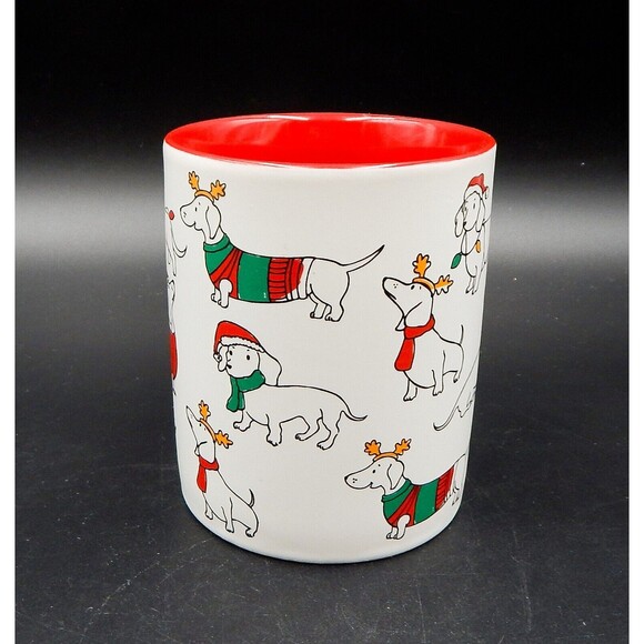 Spectrum Designs Dachshund Mug Dog Holiday Christmas Whimsical Weiner Dogs - Picture 2 of 8